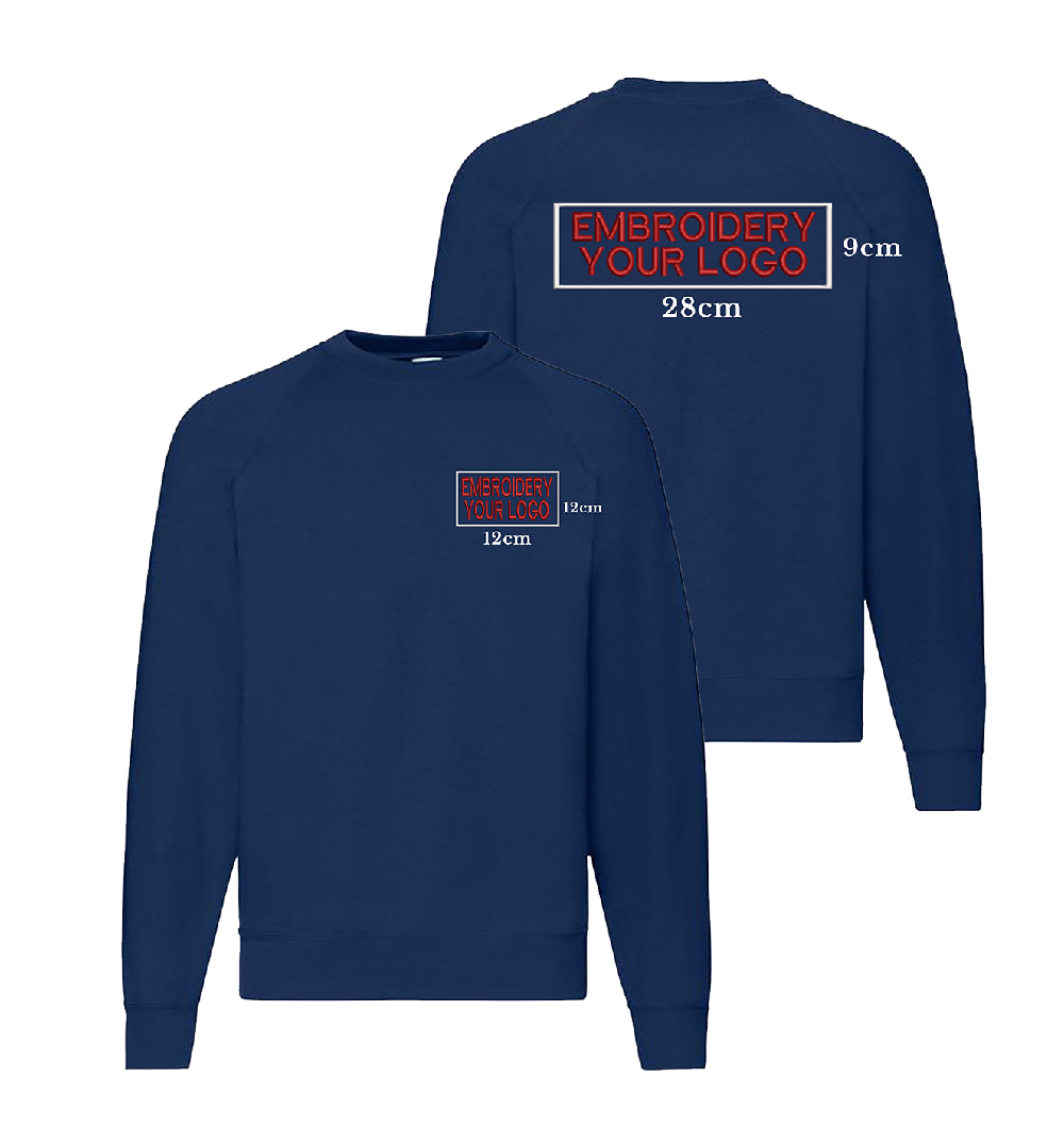 Embroidery Sweatshirt - Front & Back Chest small print